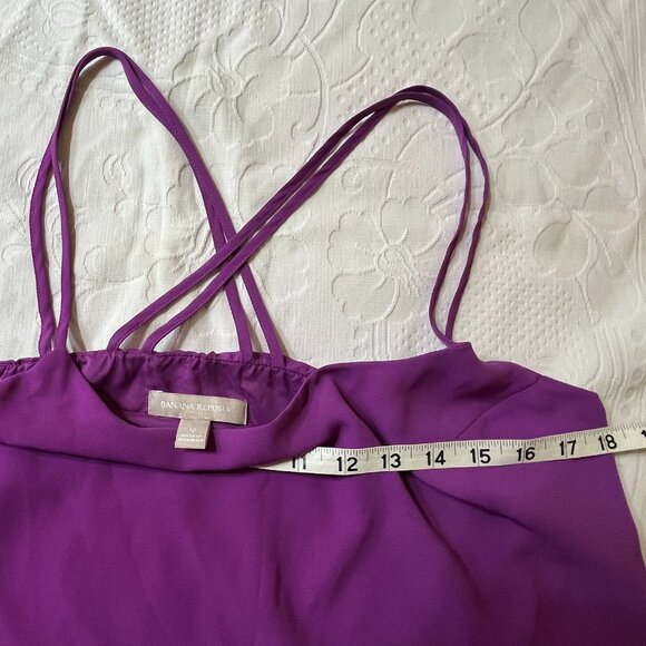 NEW BANANA REPUBLIC Womens 12 Purple Plum Fully Lined CAMISOLE ,Spaghetti Straps - Picture 2 of 7